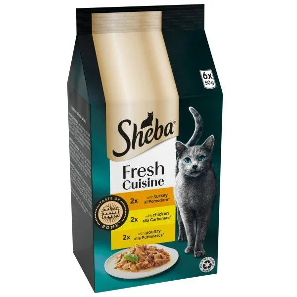 Sheba Fresh Cuisine Taste of Rome Turkey & Chicken & Poultry in Gravy Pouches 50g