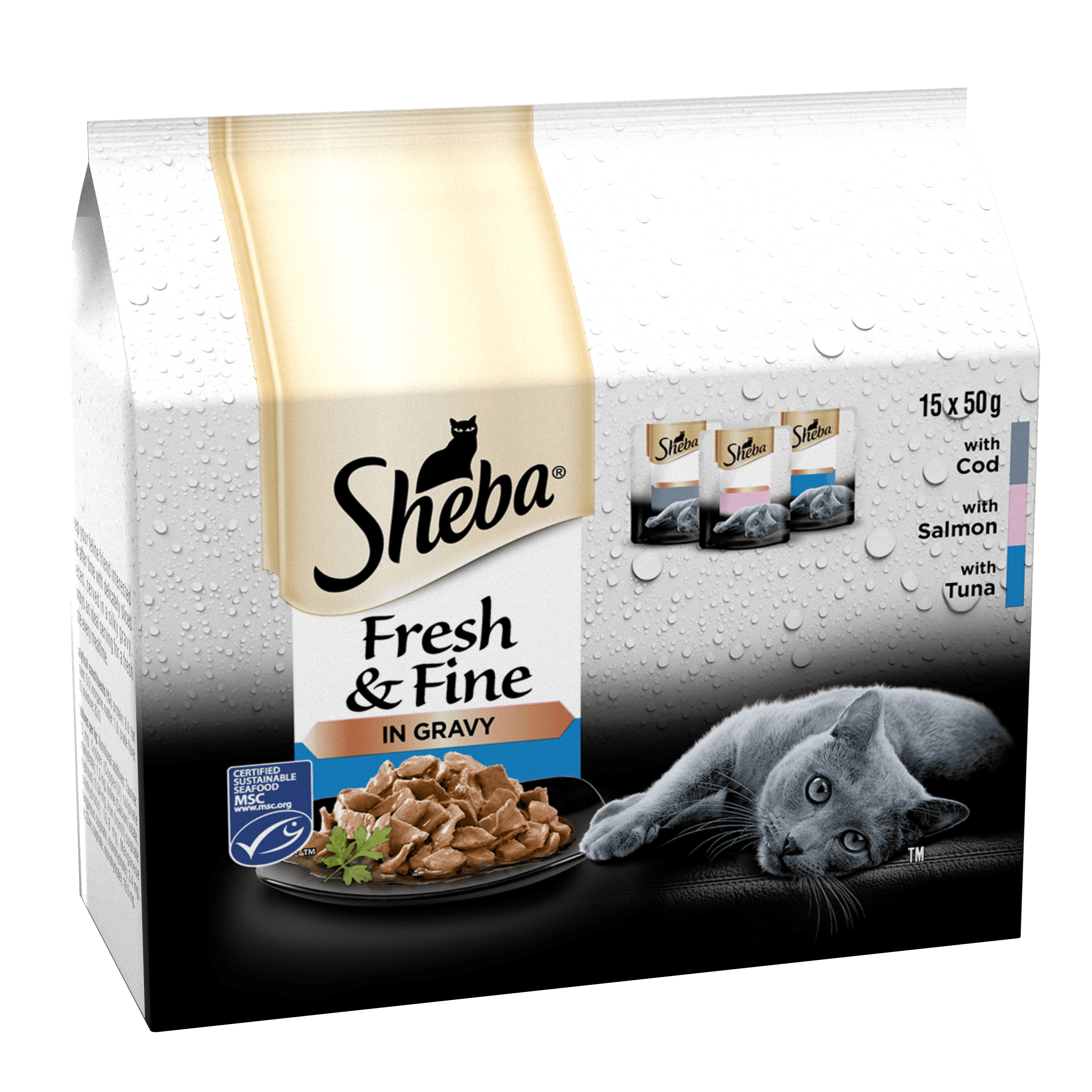 Sheba Pch Fresh & Fine Fish CIG 15x50g