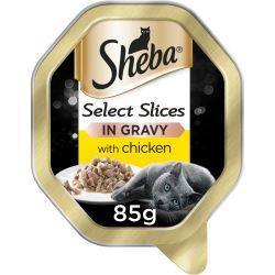 Sheba Select Slices Cat Food Tray with Chicken in Gravy, 22x 85g
