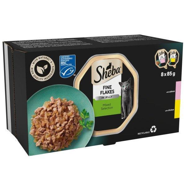 Sheba Tray Fine Flakes Sm/Ch CIJ 8x85g