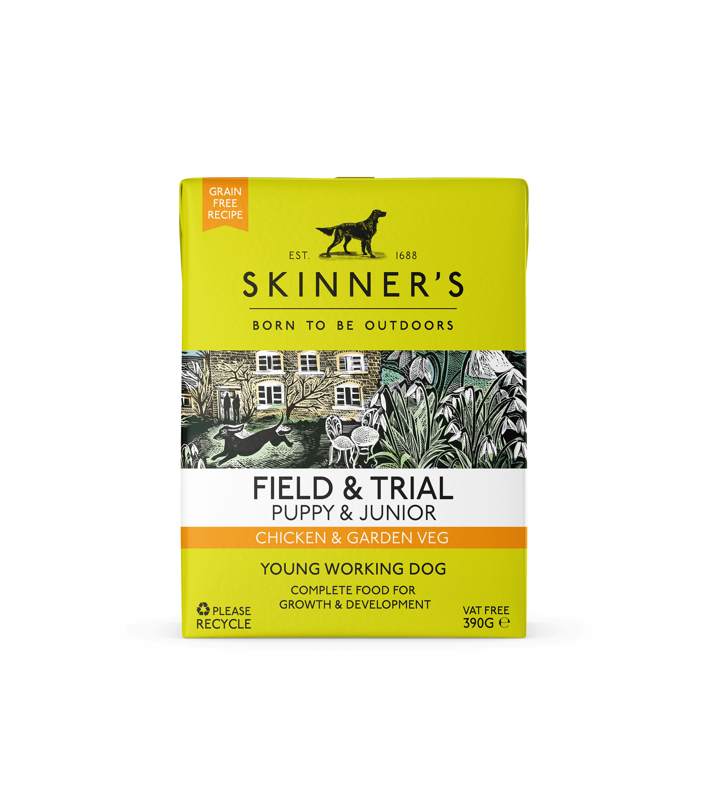 Skinners Field & Trial Puppy & Junior Chicken & Garden Veg GF 390g