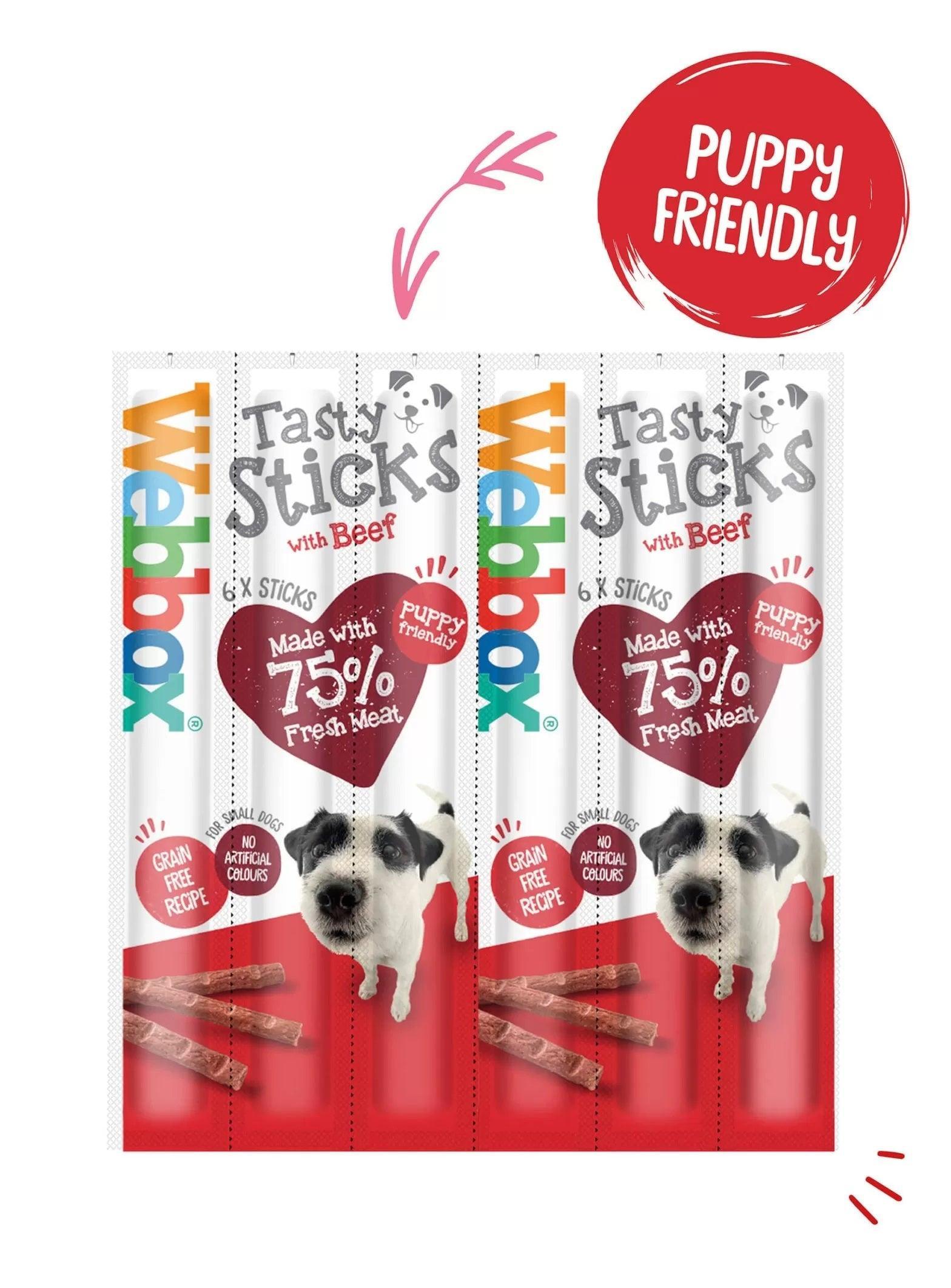 Webbox Tasty Sticks Beef Small 6Pk