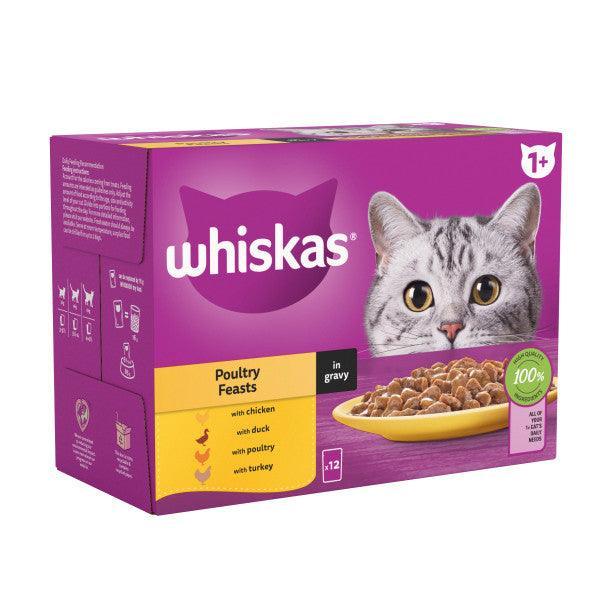Whiskas Adult 1+ Poultry Feasts in Gravy Pouches 12x85g