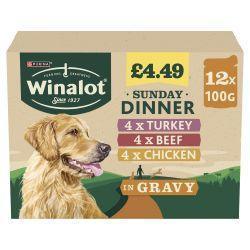 WINALOT Sunday Dinner Pouches Mixed in Gravy 12pk PMP £4.49, 100g