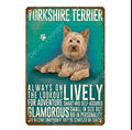 Yorkshire Terrier Dog Tin Sign